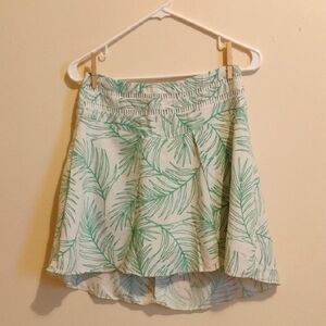 ALMOXARYFE GREEN LEAF PRINT WOMEN'S SKIRT/SHORT SIZE G/L
